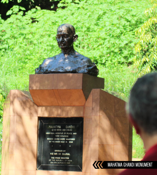 Mahatma Gandhi's monument at the source of the Nile